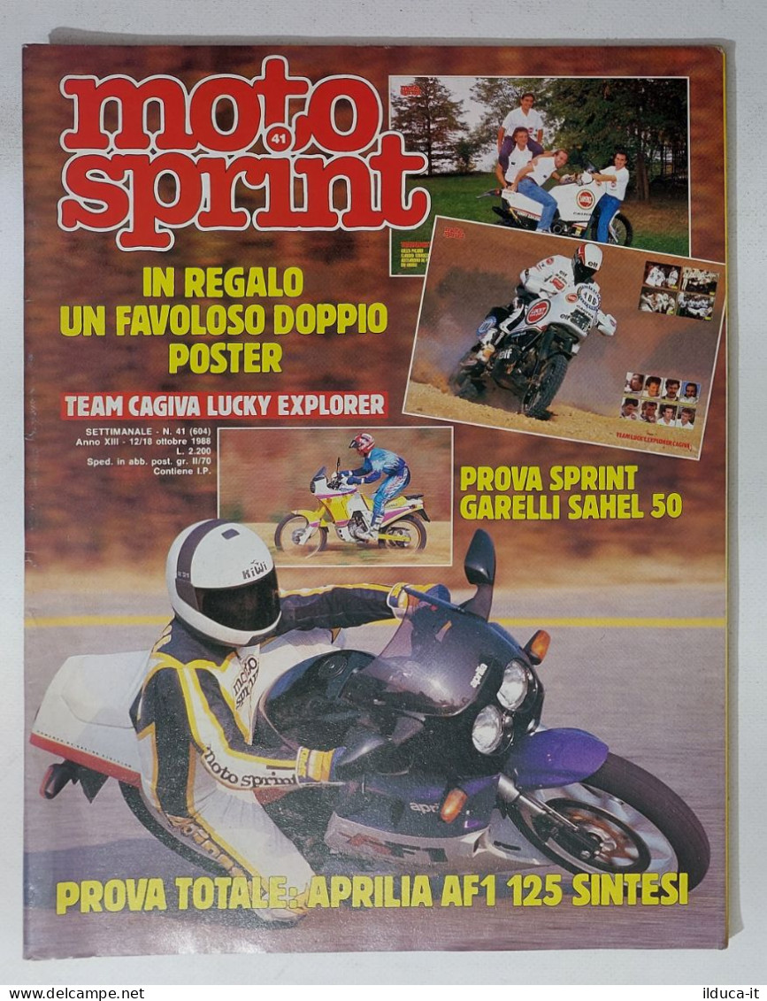 60533 Motosprint 1988 A. XIII N. 41 - Aprilia AF1 125 / Garelli Sahel 50 +POSTER - Motoren