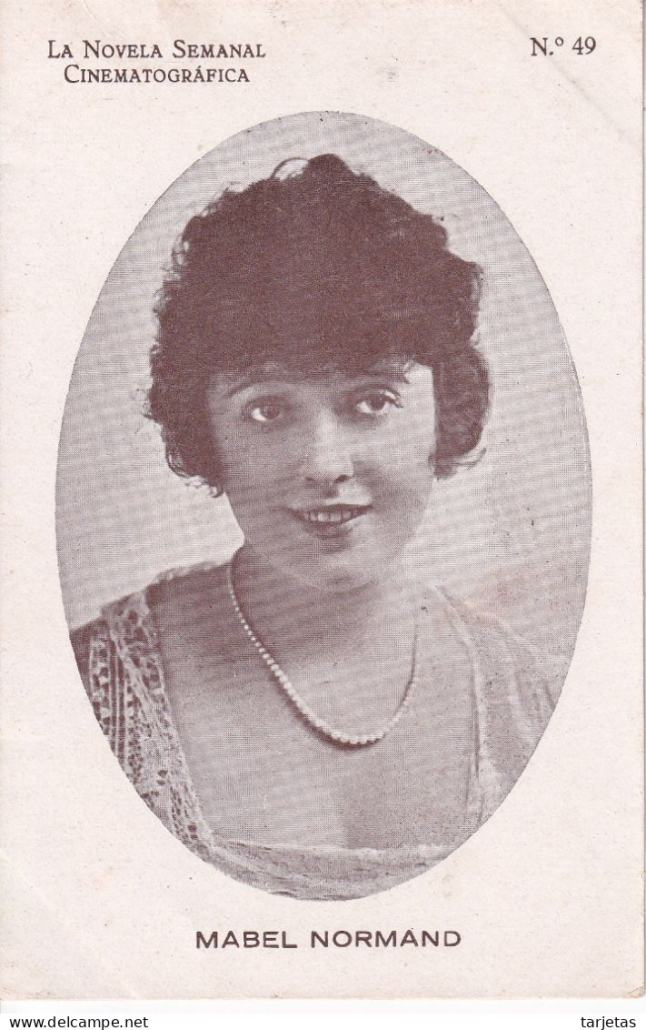 POSTAL DE LA ACTRIZ MABEL NORMAND (LA NOVELA SEMANAL CINEMATOGRAFICA) - Schauspieler