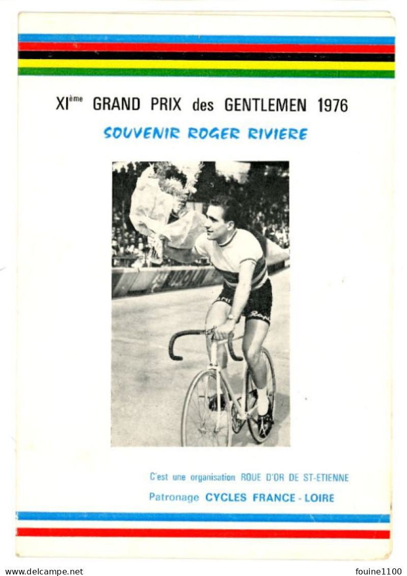 MENU An 1976 Souvenir ROGER RIVIERE Cycliste Cyclisme Vélo à ANDREZIEUX BOUTHEON Château De La Ferrière / Novotel - Menú