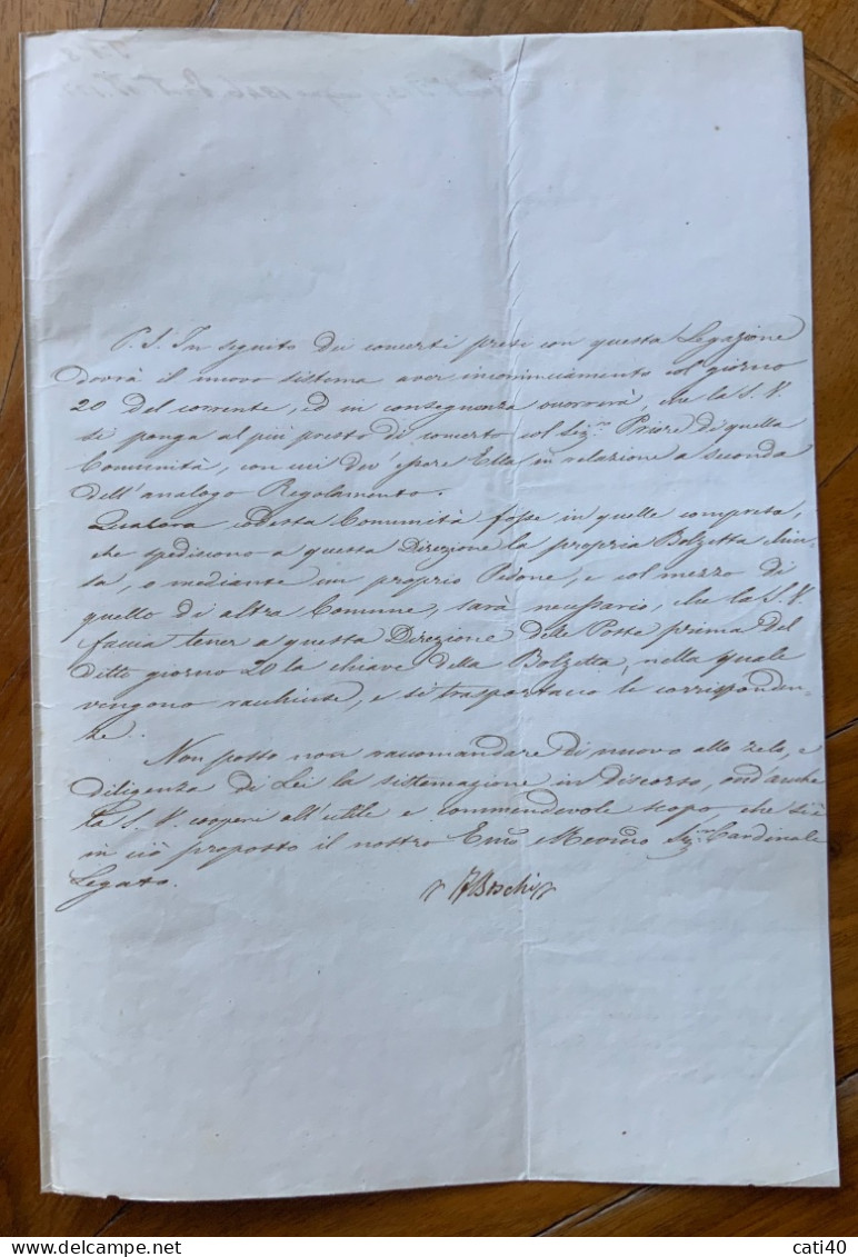 POSTE PONTIFICIE AMMINISTRAZIONE GENERALE - MIGLIORAMENTI SERVIZIO  CORRISPONDENZE..BOLOGNA PER OZZANO IL 13/giugno 1846 - Historische Documenten