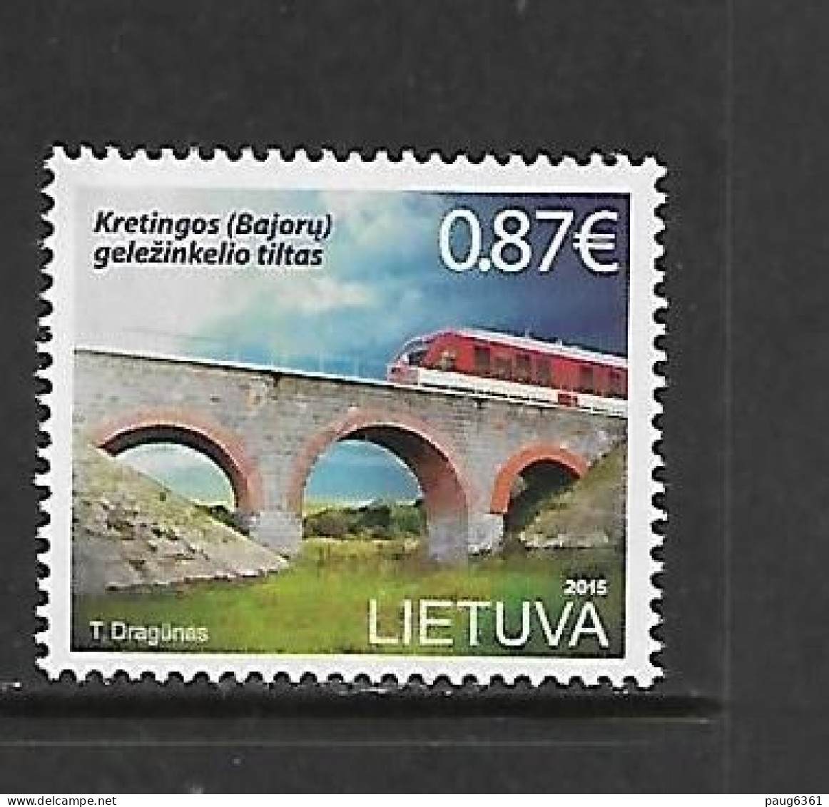 LITUANIE 2015 PONT-TRAIN  YVERT N°1043 NEUF MNH** - Treinen