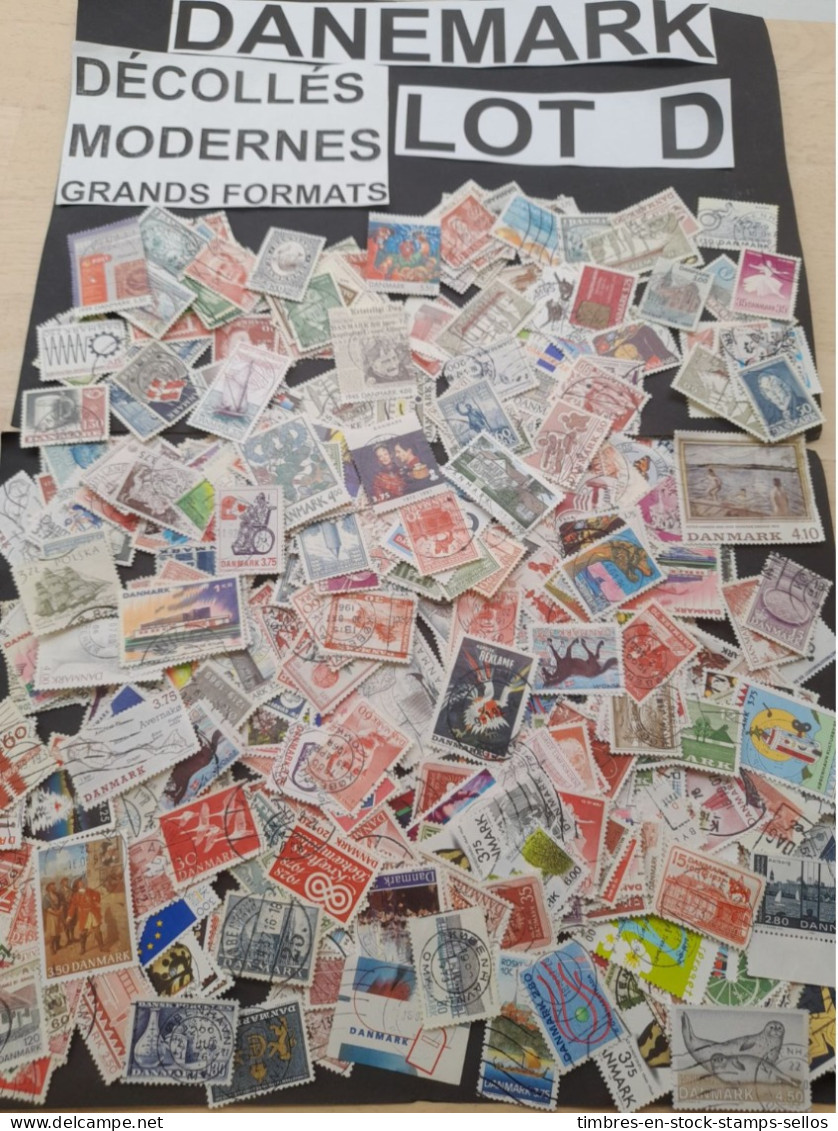 DANEMARK, 40 G , LOT D ,DECOLLES ,MODERNES , GRANDS FORMATS丹麦， 40 克 ， 批次 D ，剥离 ， 现代 ， 大幅面, LARGE OFF PAPER MIX - Vrac (max 999 Timbres)