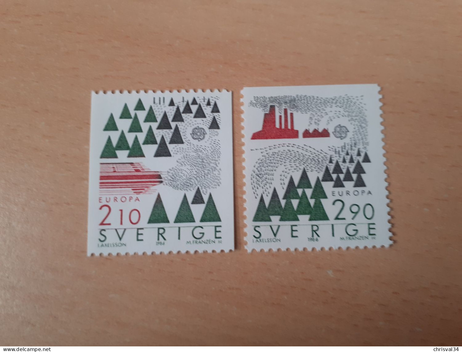 TIMBRES  SUEDE    ANNEE   1986   N  1377  /  1378    NEUFS  LUXE** - Unused Stamps