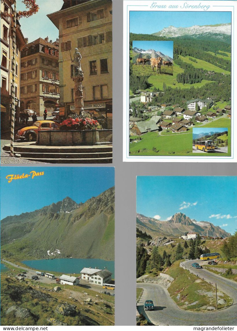 CPA CARTE POSTALE SUISSE 4 X POSTALAUTO AUTO PÖSTALE CAR POSTAL - Verzamelingen & Kavels