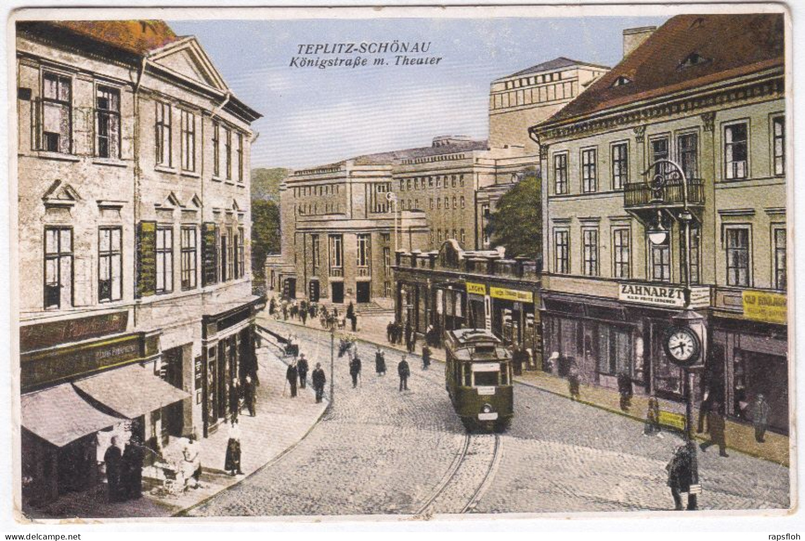 Teplice Teplitz-Schönau Königstraße Mit Theater Feldpost Um 1940 - Tchéquie