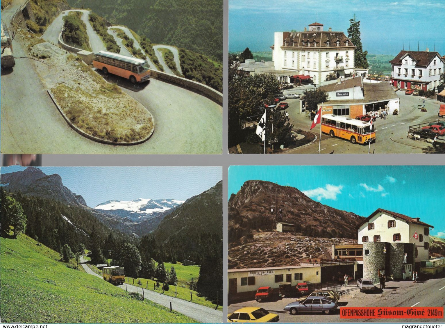 CPA CARTE POSTALE SUISSE 4 X POSTALAUTO AUTO PÖSTALE CAR POSTAL - Verzamelingen & Kavels