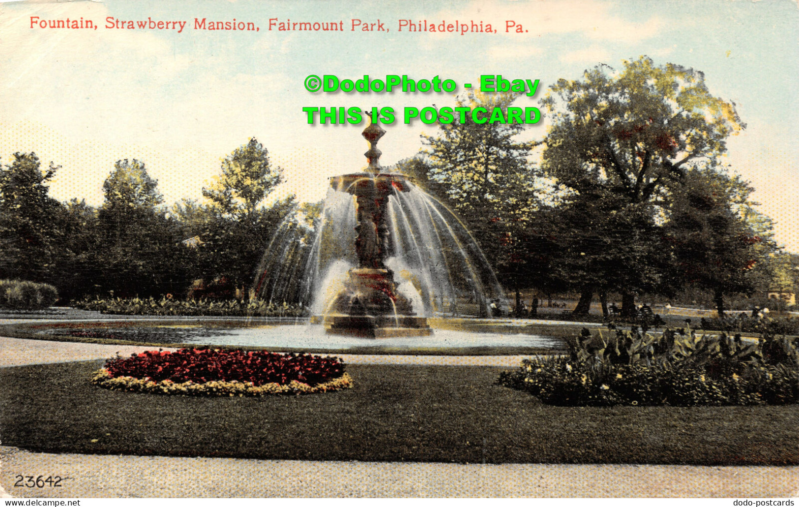 R423136 Pa. Philadelphia. Fairmount Park. Strawberry Mansion. Fountain. Post Car - Monde