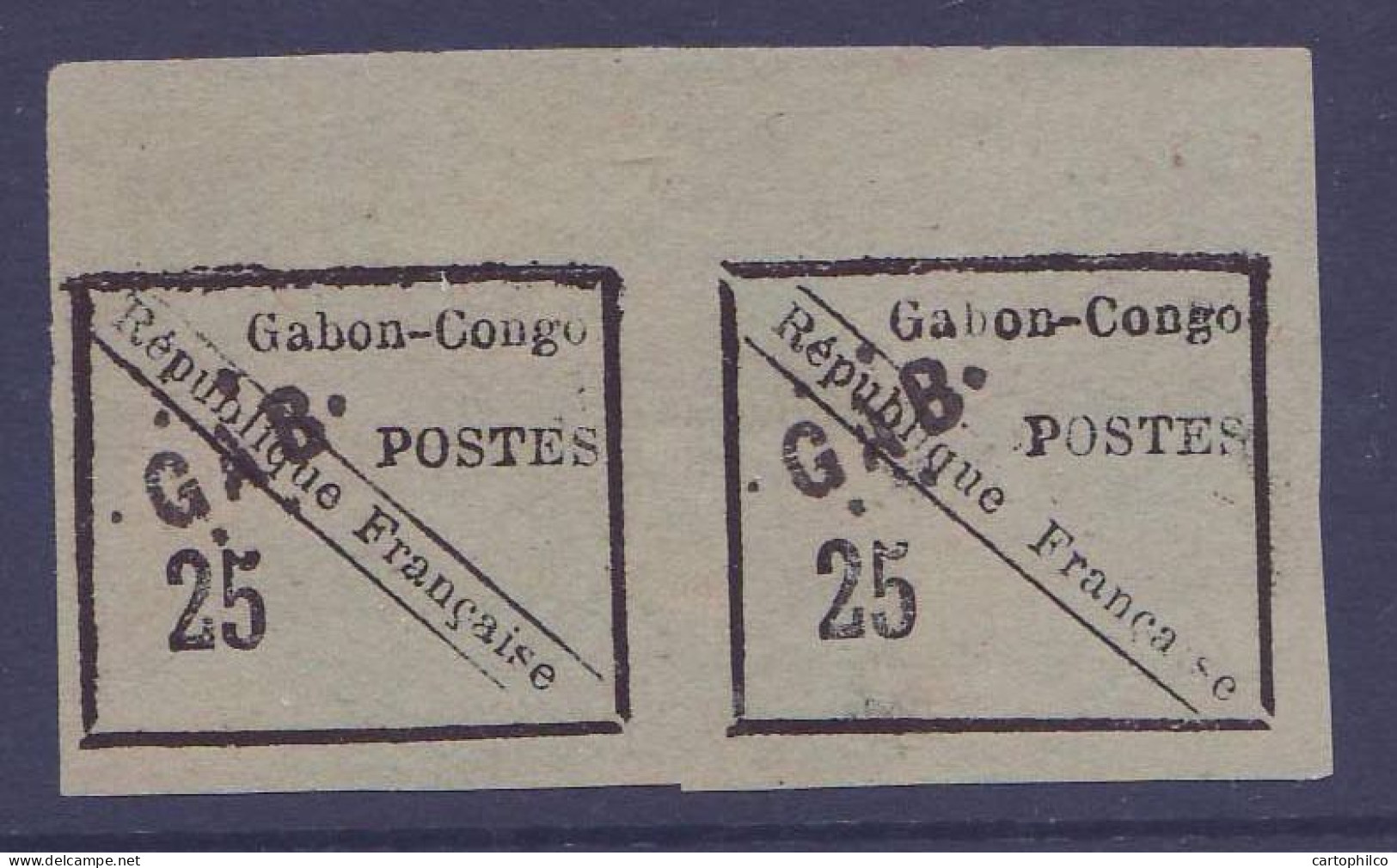 Gabon Nï¿½15 Neuf Sans Gomme En Paire Rare TTB (tirage 1500) - Unused Stamps