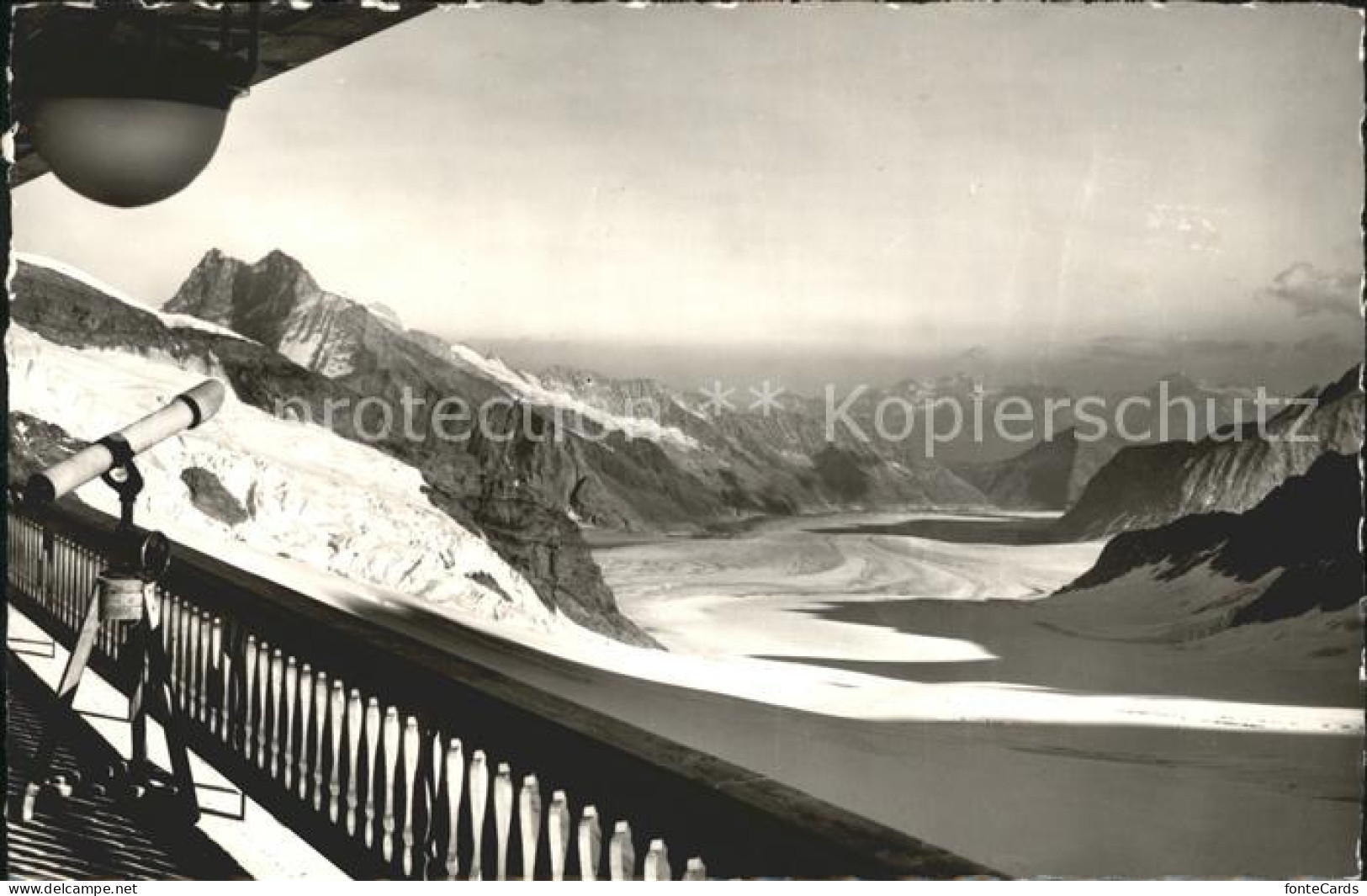 12022979 Jungfraujoch Ausblick Vom Berghaus Fernrohr Aletschgletscher Alpenpanor - Sonstige & Ohne Zuordnung