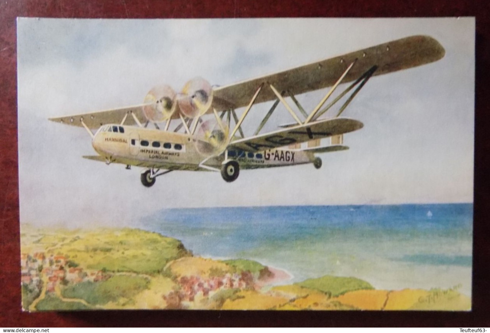 Cpa Imperial Airways Liner " Hannibal " - Ill. Howard - 1919-1938