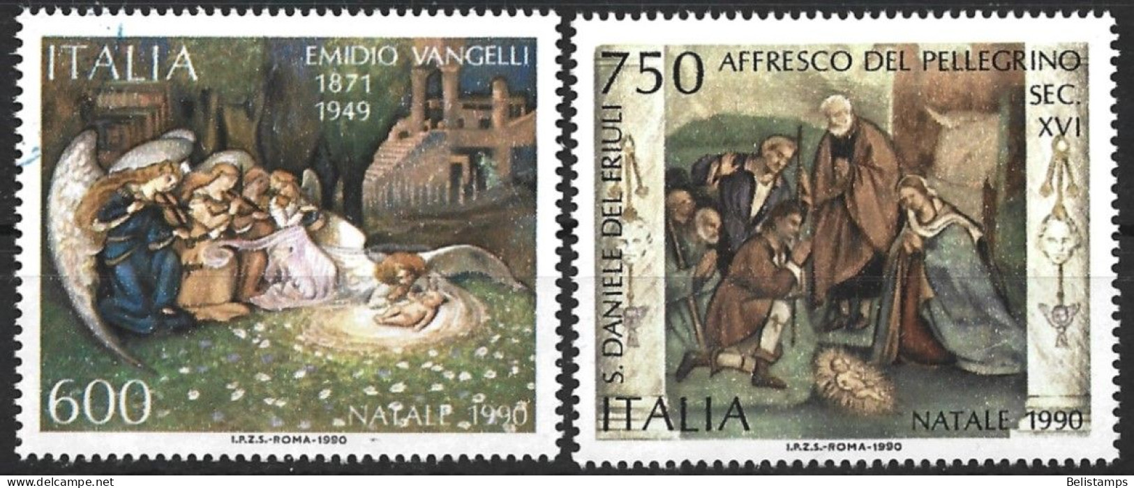 Italy 1990. Scott #1822 (U) Christmas, Paintings Of The Nativity (Complete Set) - 1981-90: Used