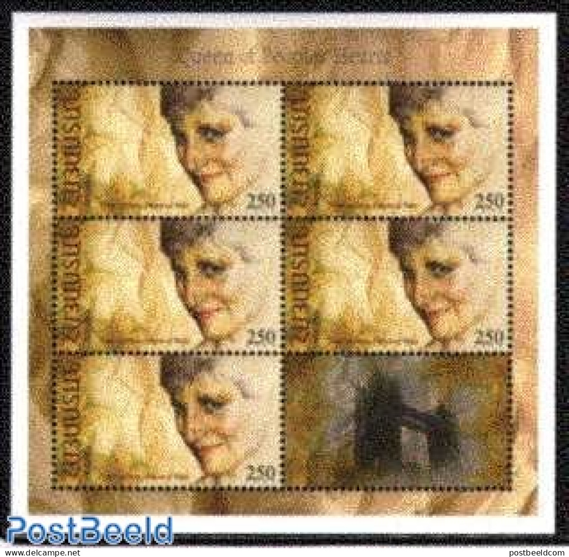 Armenia 1998 Death Of Diana M/s, Mint NH, History - Charles & Diana - Kings & Queens (Royalty) - Case Reali