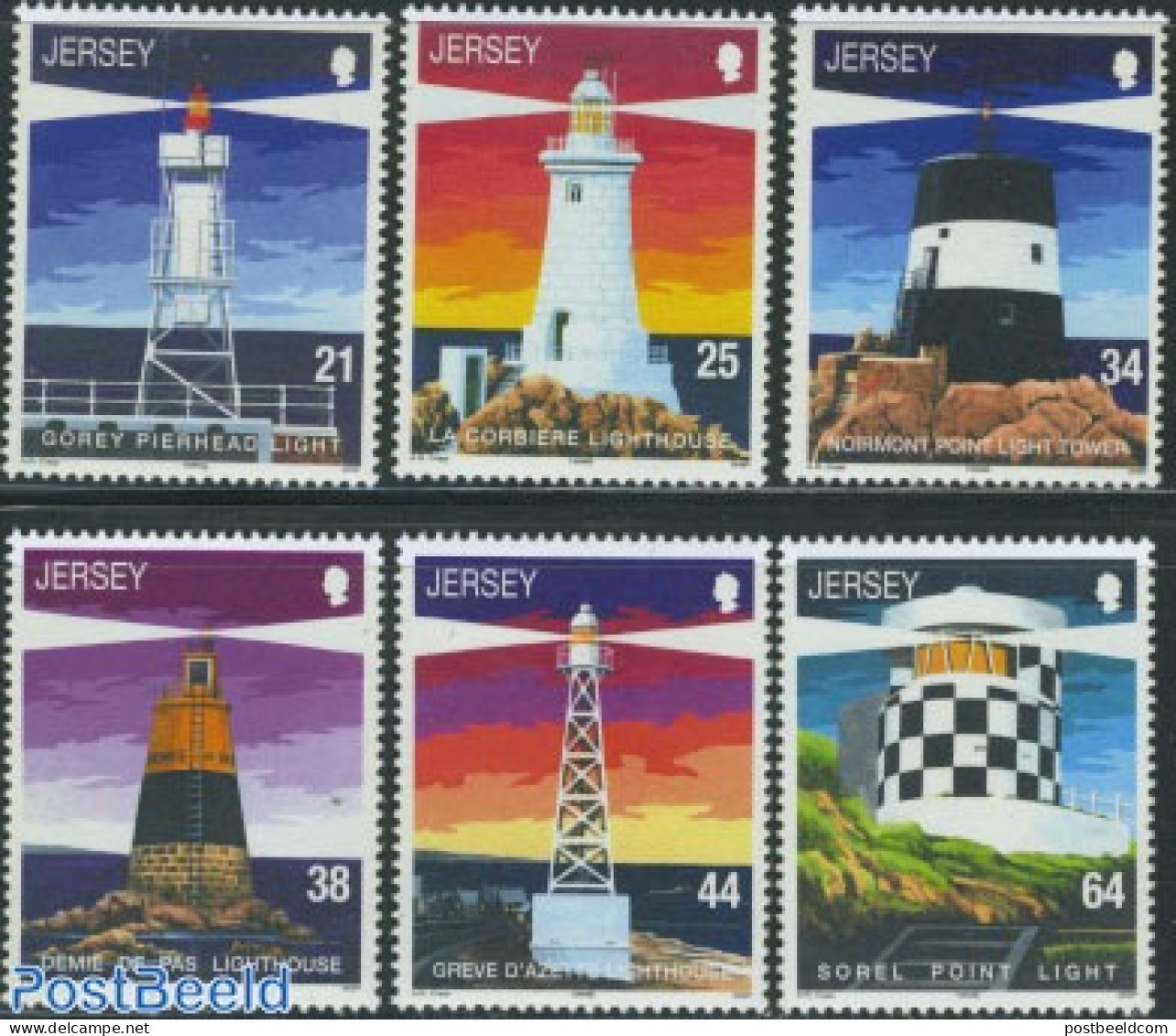 Jersey 1999 Lighthouses 6v, Mint NH, Various - Lighthouses & Safety At Sea - Fari