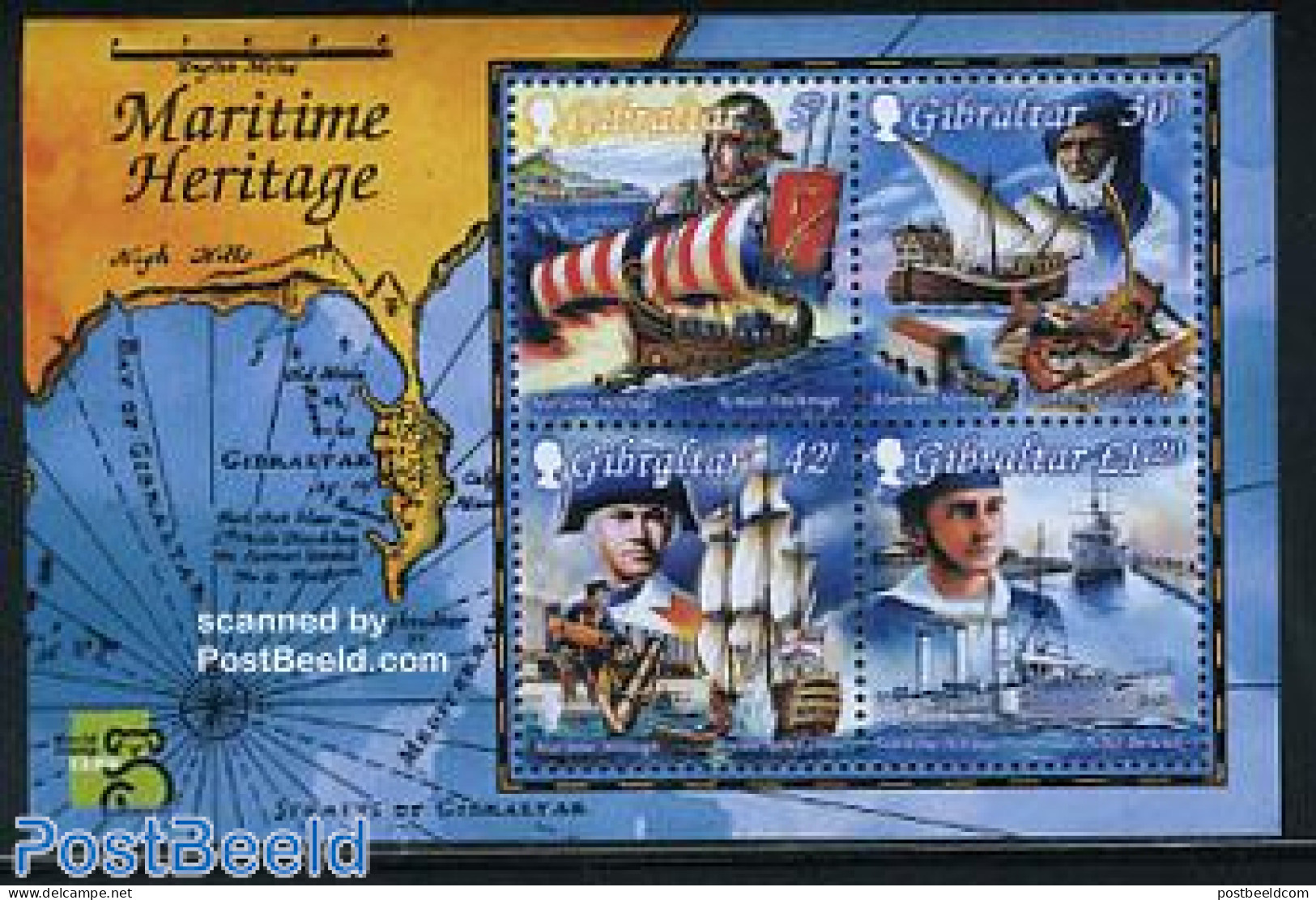 Gibraltar 1999 Shipping History S/s, Mint NH, Transport - Ships And Boats - Bateaux