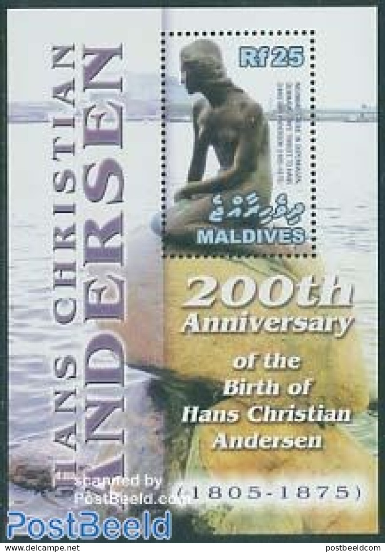 Maldives 2005 H.C. Andersen S/s, Mint NH, Art - Fairytales - Sculpture - Verhalen, Fabels En Legenden