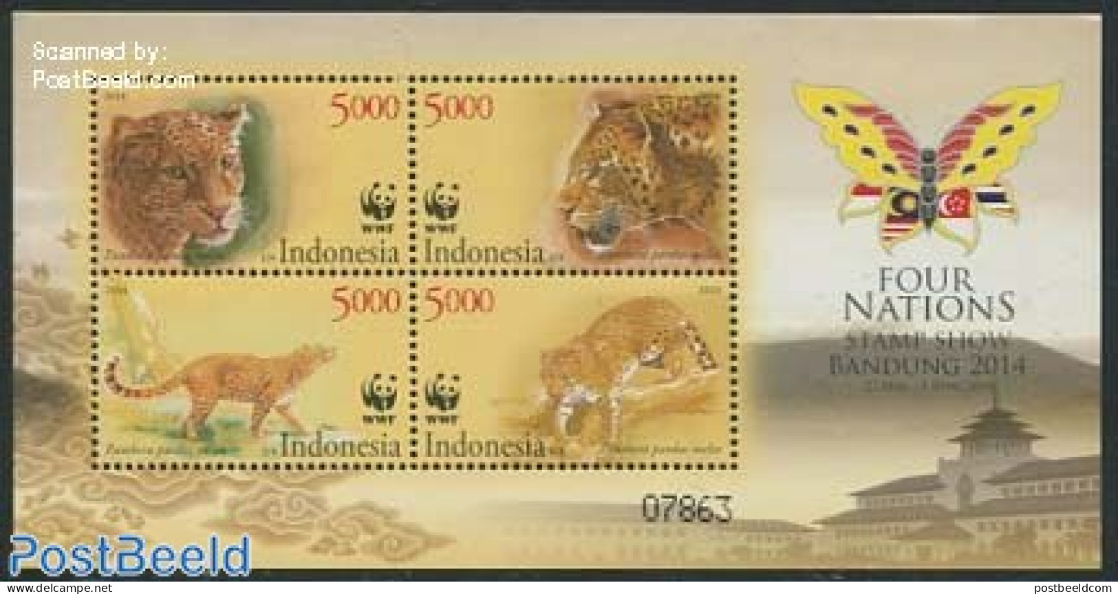 Indonesia 2014 Bandung Stamp Show S/s, Mint NH, Nature - Animals (others & Mixed) - Cat Family - World Wildlife Fund (.. - Indonesien