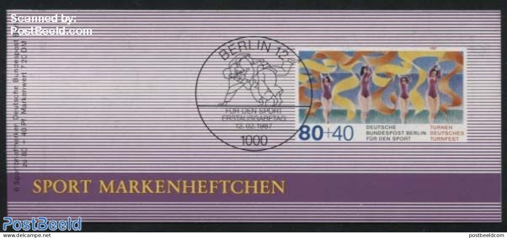 Germany, Berlin 1987 Sports Booklet, Mint NH, Sport - Gymnastics - Sport (other And Mixed) - Stamp Booklets - Ungebraucht