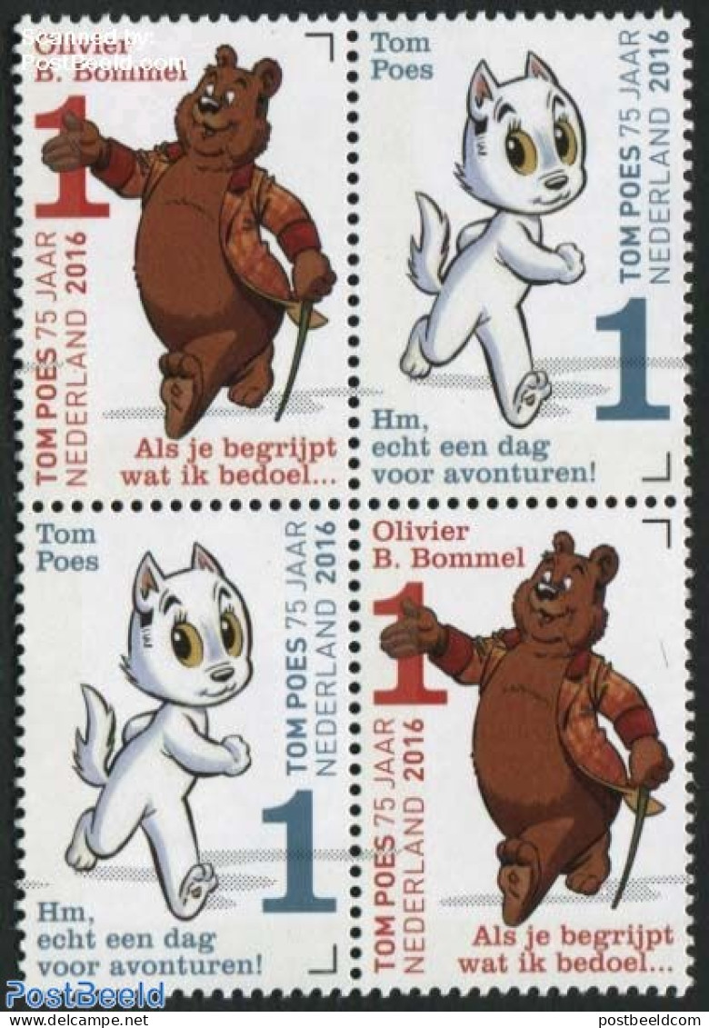 Netherlands 2016 75 Years Tom Poes, Marten Toonder 2x2v [+], Mint NH, Nature - Cats - Art - Comics (except Disney) - Neufs