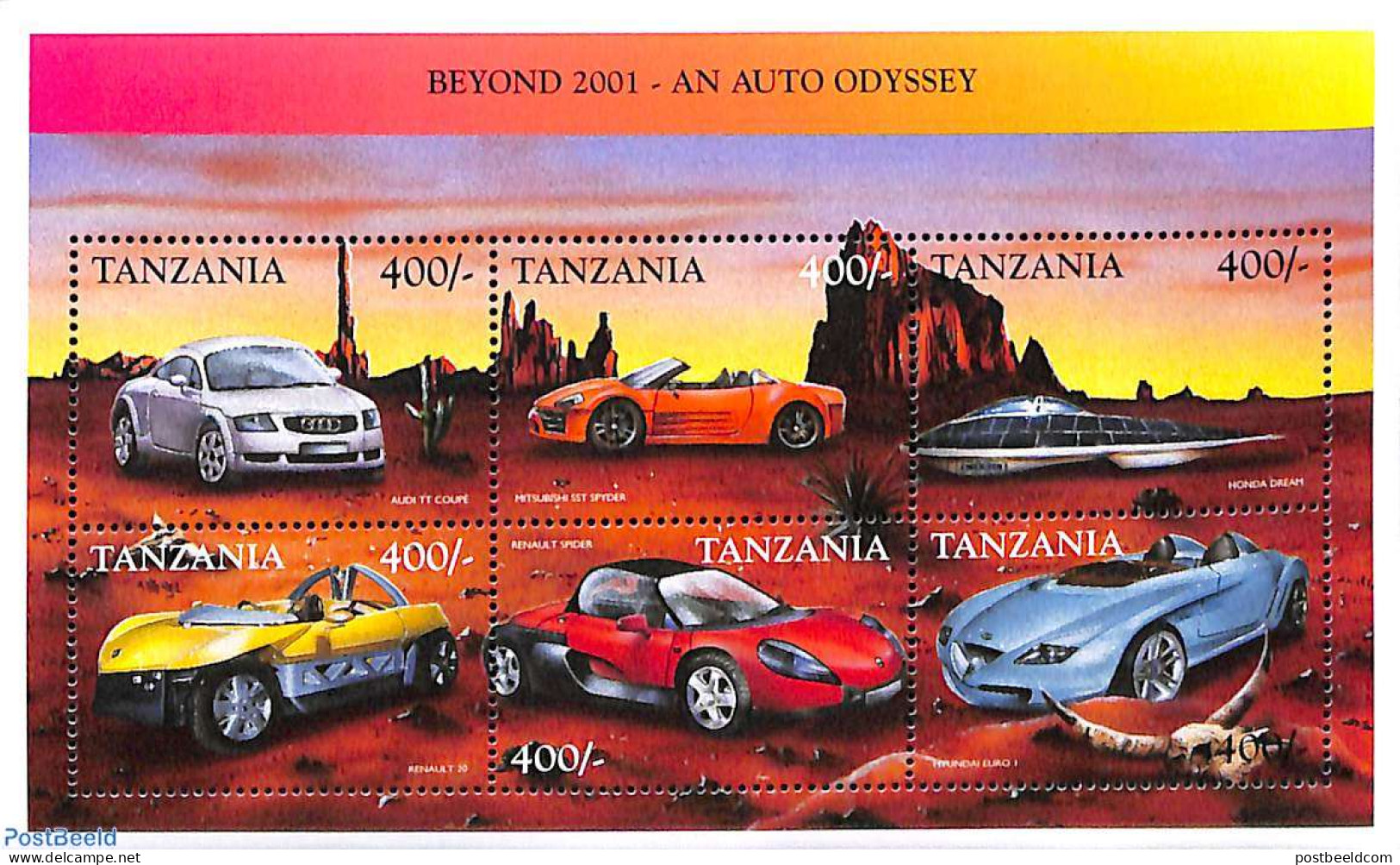 Tanzania 1999 Automobiles 6v M/s, Mint NH, Transport - Automobiles - Voitures