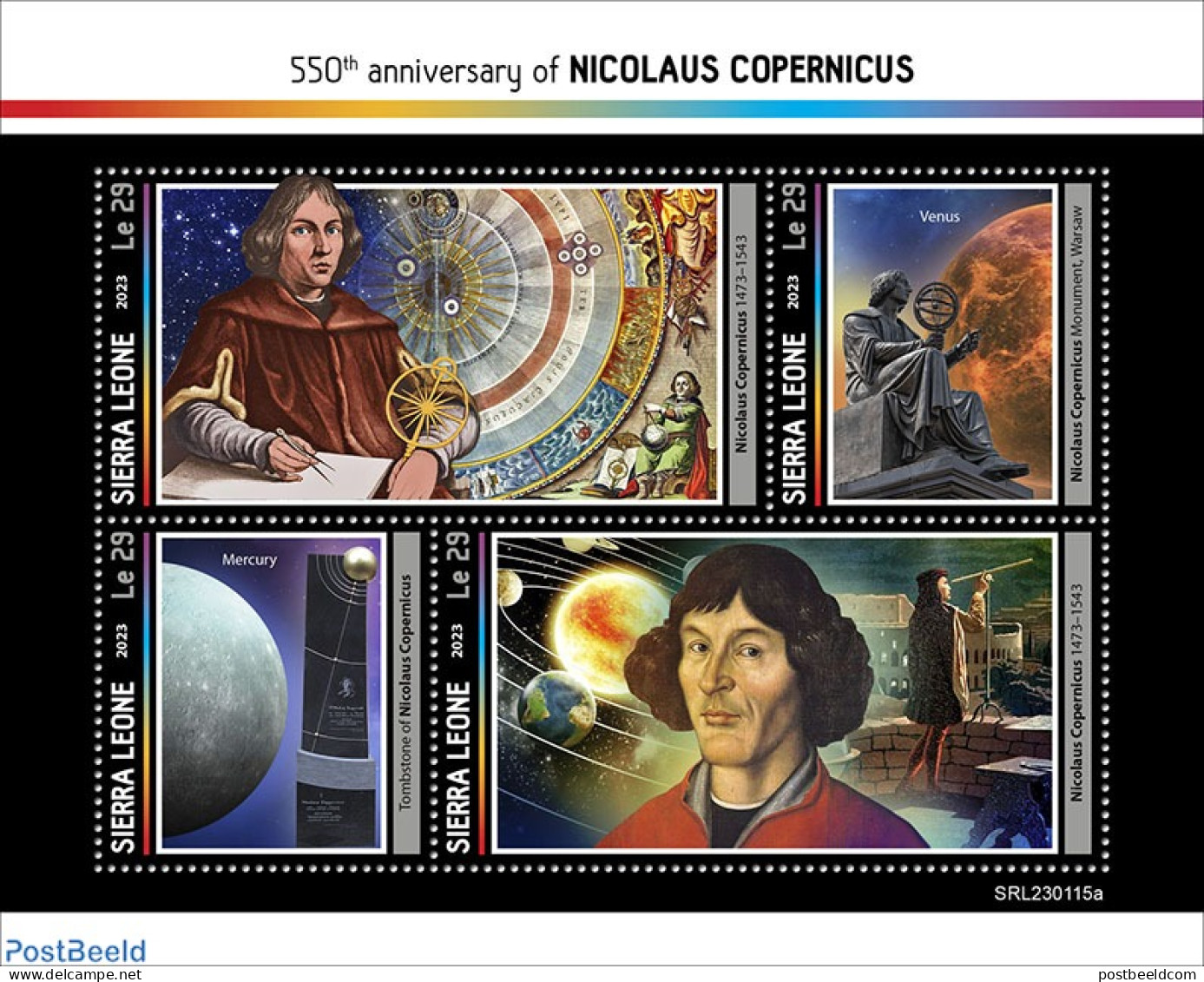 Sierra Leone 2023 Nicolaus Copernicus, Mint NH, Science - Transport - Space Exploration - Autres & Non Classés