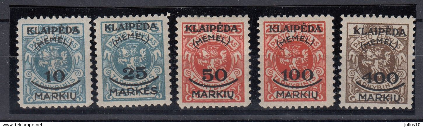 MEMEL 1923 Mint MH(*) Mi 124-128 #MM41 - Memelgebiet 1923