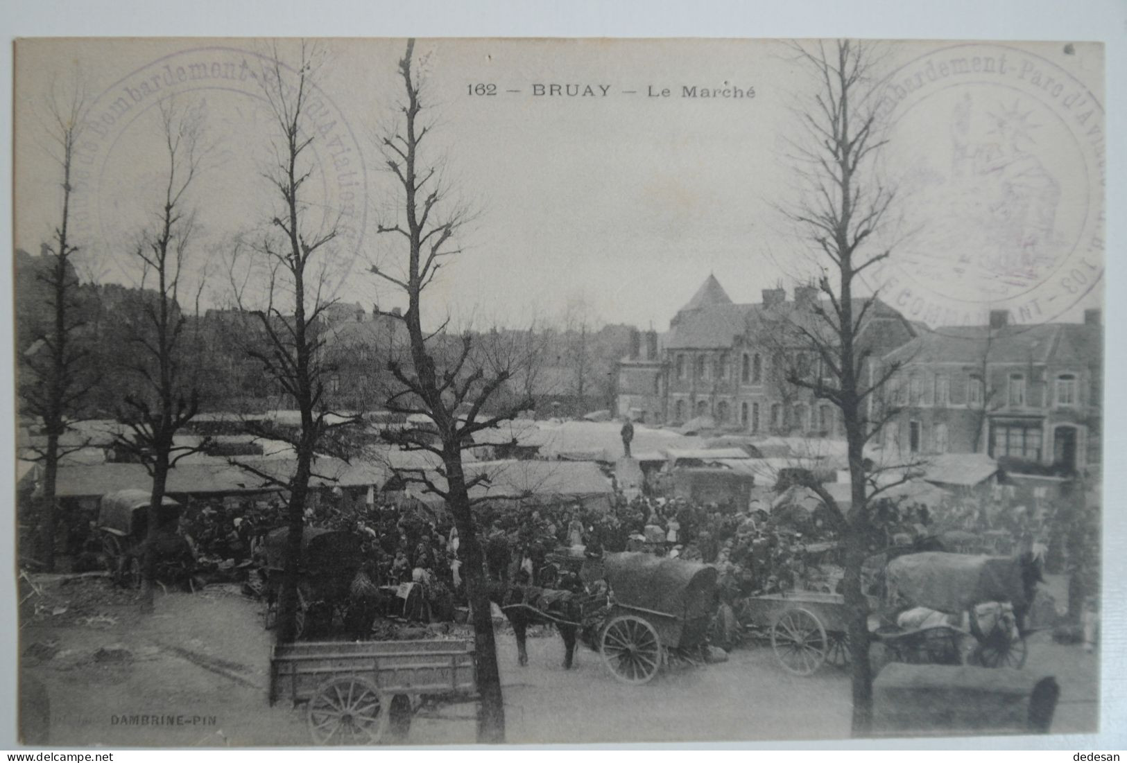 Cpa Bruay Le Marché - Oblitération Militaire - BL61 - Bruay Sur Escaut