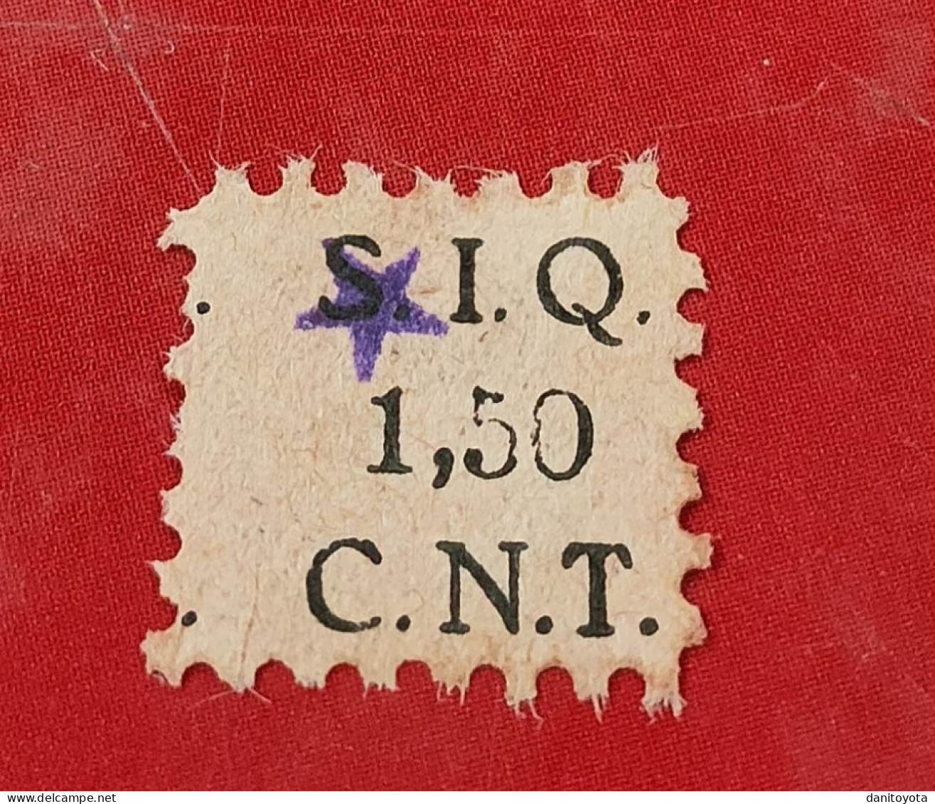 VIÑETA POLÍTICA REPUBLICANA. ANO CATALOGADA.  S.I,Q -C.N.T - Spanish Civil War Labels