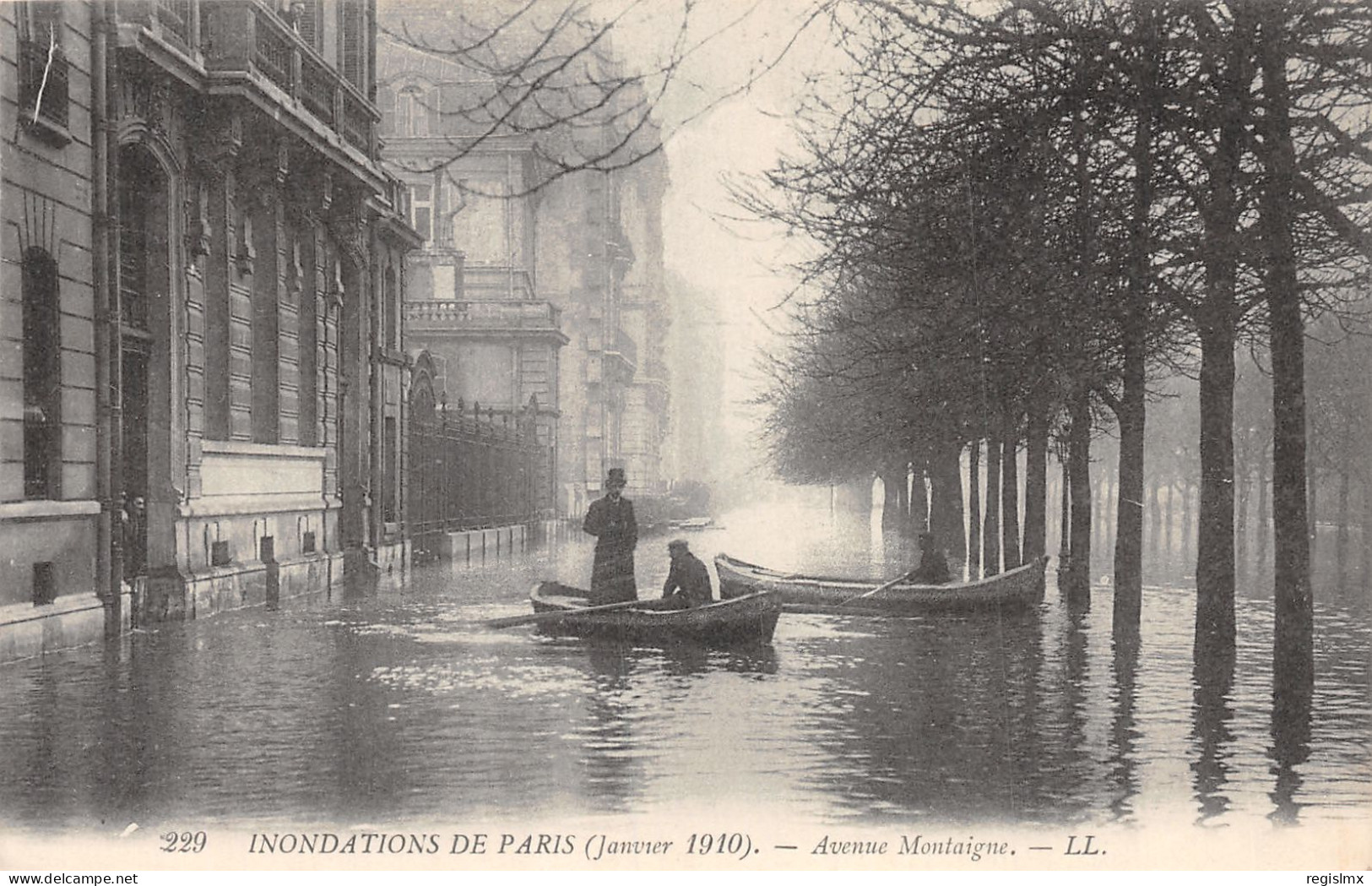 75-PARIS INONDE AVENUE MONTAIGNE-N°T2253-A/0351 - Paris Flood, 1910