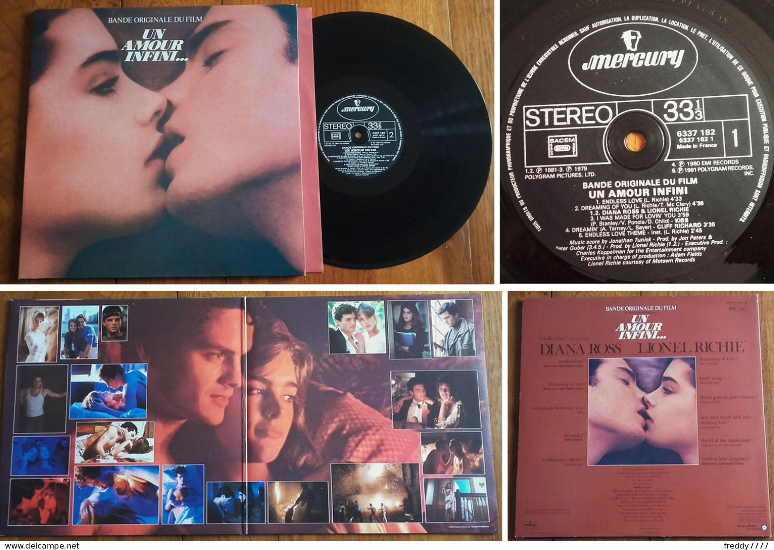 RARE LP 33t RPM (12") BOF OST «UN AMOUR INFINI» (Kiss, Diana Ross Etc..) FRANCE 1981 - Música De Peliculas