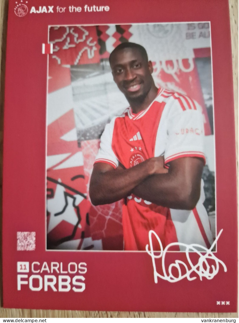 Card Carlos Forbs - Ajax Amsterdam - 2023-2024 - Football - Soccer - Voetbal - Fussball - Manchester City Sporting CP - Football