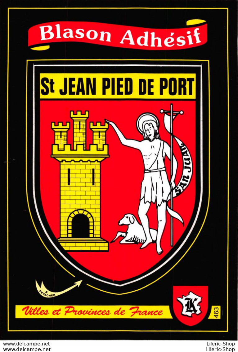 [64] SAINT-JEAN-PIED-DE-PORT Cpm Autocollant Adhésif Blason écusson -  ♥♥♥ - Saint Jean Pied De Port