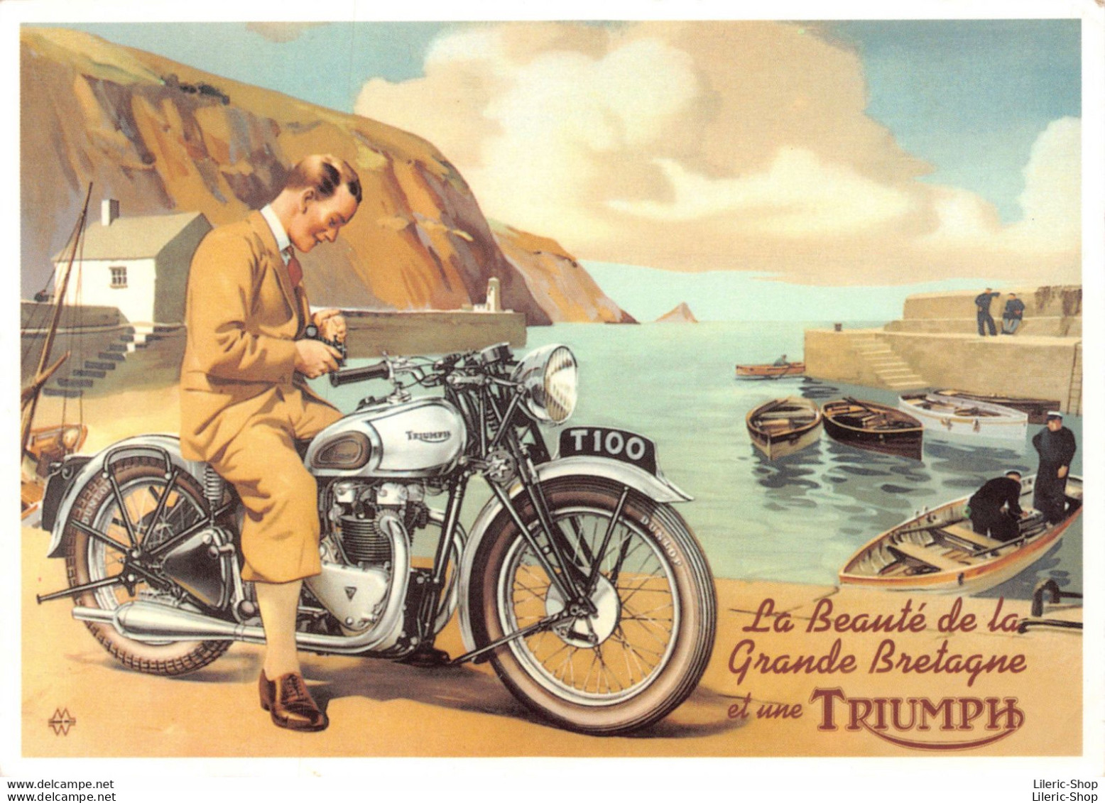 Publicité Moto Triumph T100 , Reproduction , Carte Moderne   ♦♦♦ - Publicité