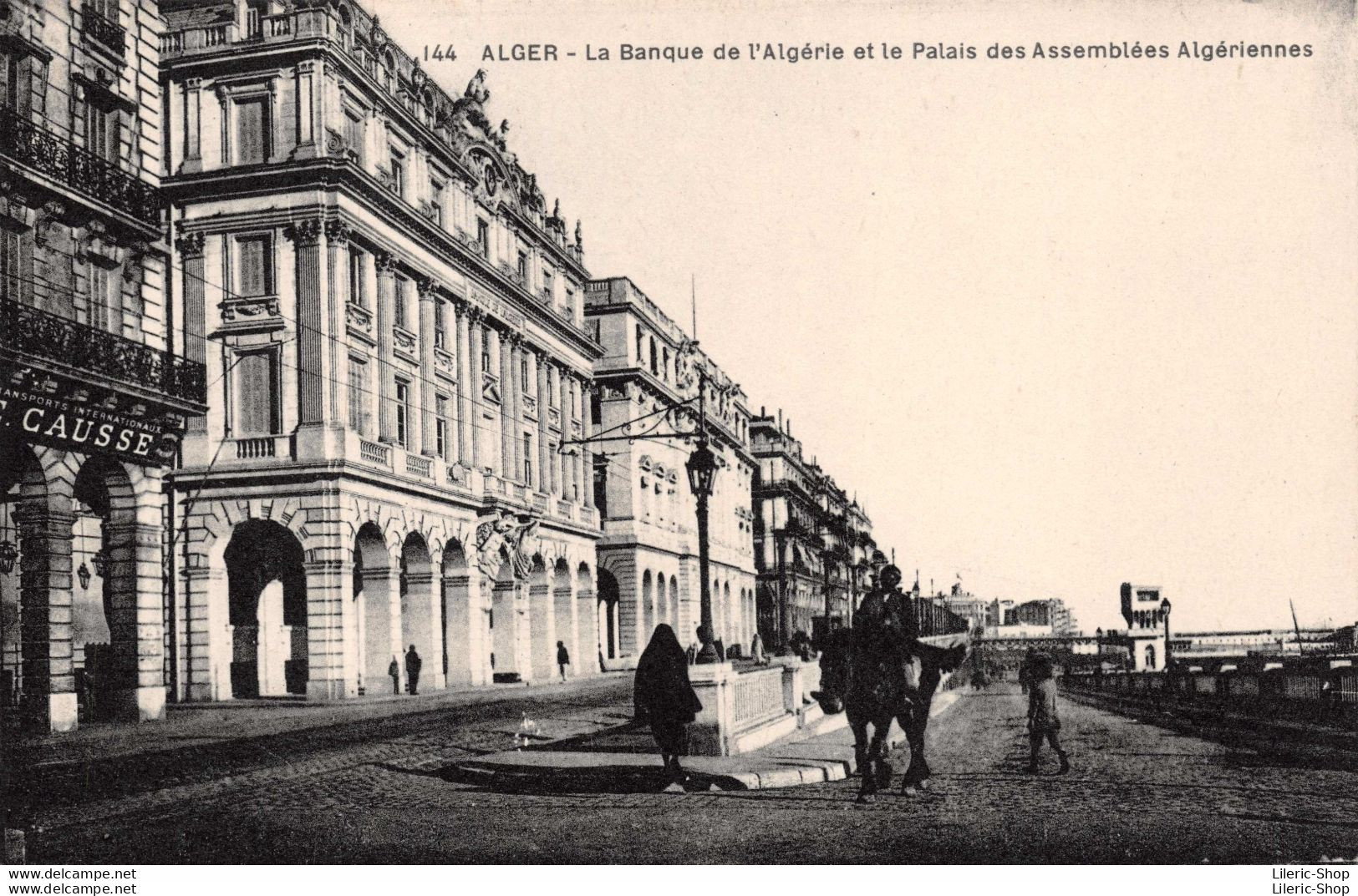 ALGER  La Banque D'Algérie Et Le Palais Des Assemblées Algériennes  N° 144 Collection Idéale ?  Cpa ±1920 ♥♥♥ - Algerien