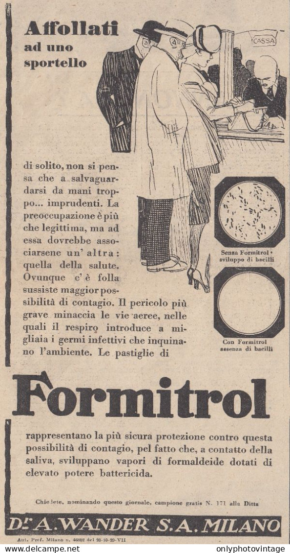 FORMITROL - Affollati Ad Uno Sportello... - 1939 Pubblicità - Vintage Ad - Reclame