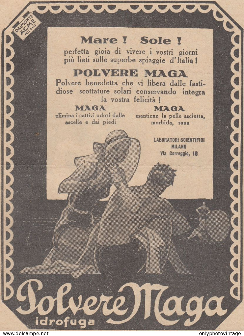 Polvere MAGA Idrofuga - 1931 Pubblicità Epoca - Vintage Advertising - Werbung