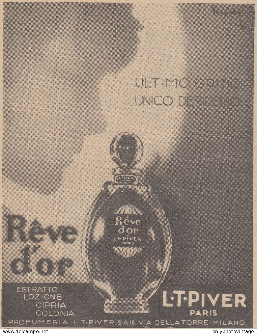 Profumo Reve D'Or - L. T. Piver - 1930 Pubblicità - Vintage Advertising - Reclame