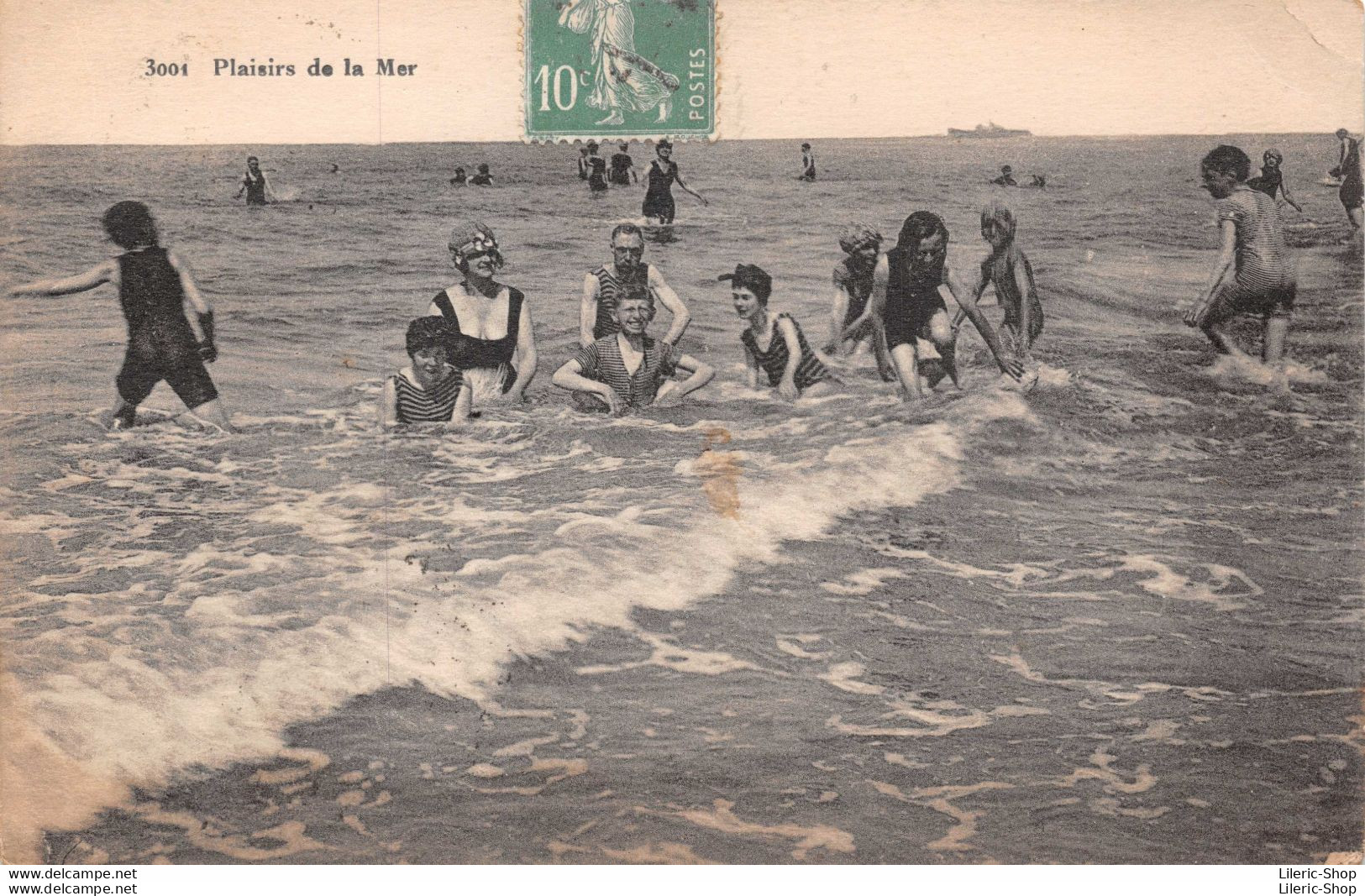 [14]  Trouville - Plaisirs De La Mer - Homme Femmes Et Enfants En Tenue De Bain Swimsuit  Cpa 1908 ♣♣♣ - Trouville