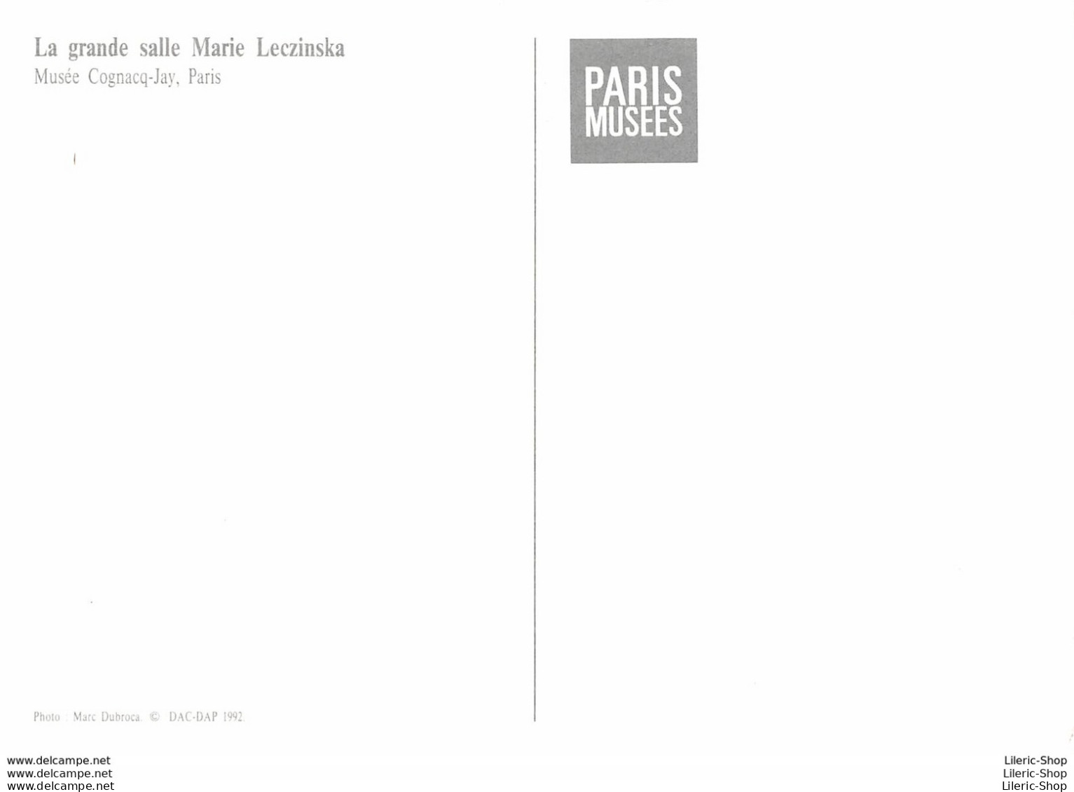 [75] PARIS -MUSÉE COGNACQ-JAY►LOT DE 2 CPM►SALLE MARIE LECZINSKA►LE GRAND COMBLE ♥♥♥ - Musei