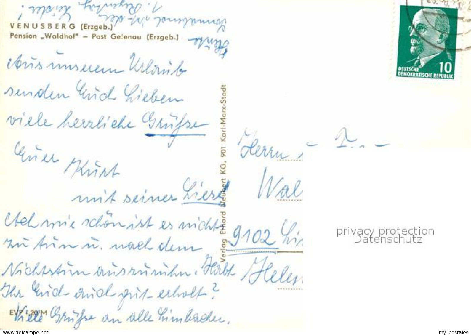 72681559 Venusberg Zschopau Pension Waldhof Gelenau Venusberg - Autres & Non Classés