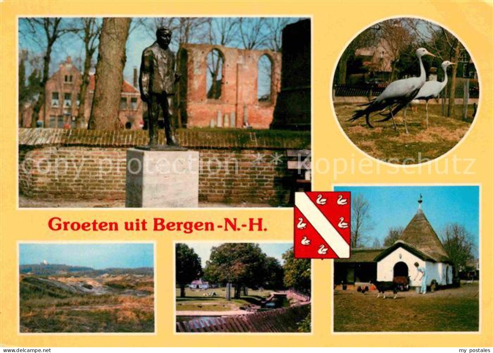 72679612 Bergen Nordholland Denkmal Statue Stoerche Kirche Landschaftspanorama B - Andere & Zonder Classificatie