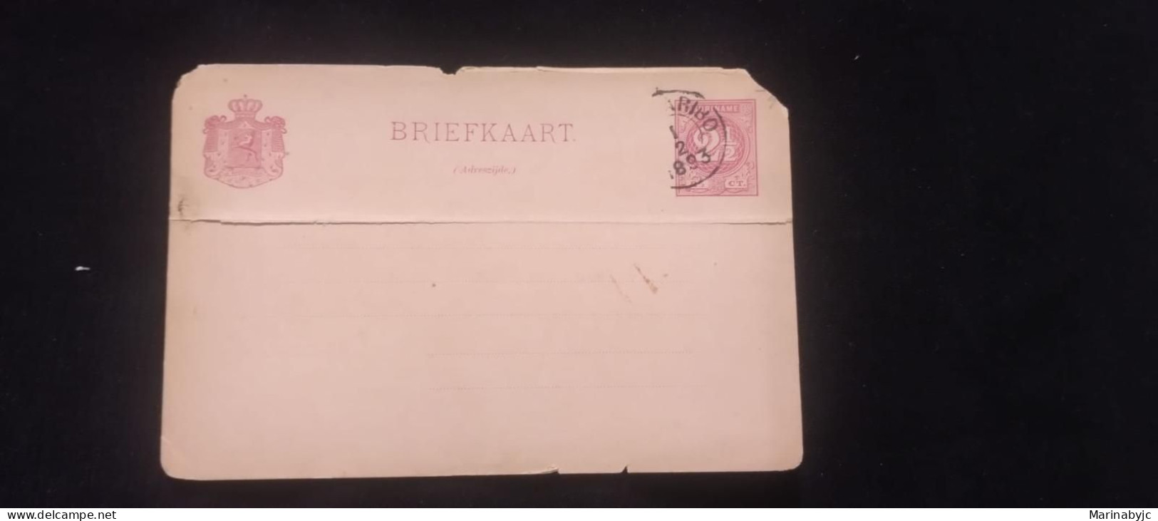 C) 1893. SURINAME. FDC. COAT OF ARMS. 2ND CHOICE - Suriname