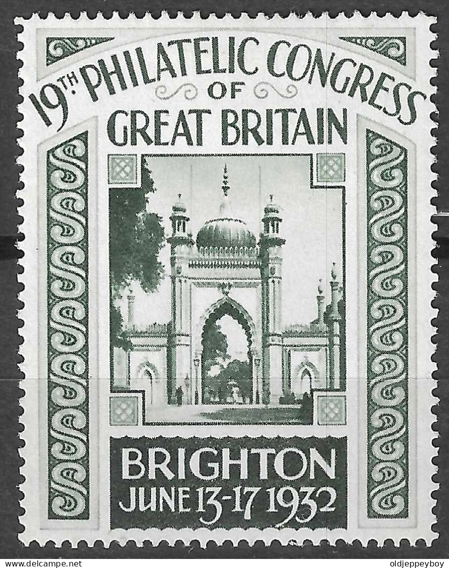 United Kingdom Brighton 1932 " 19. Philatelic Congress Of Great Britain " Vignette Cinderella Reklamemarke - Vignetten (Erinnophilie)