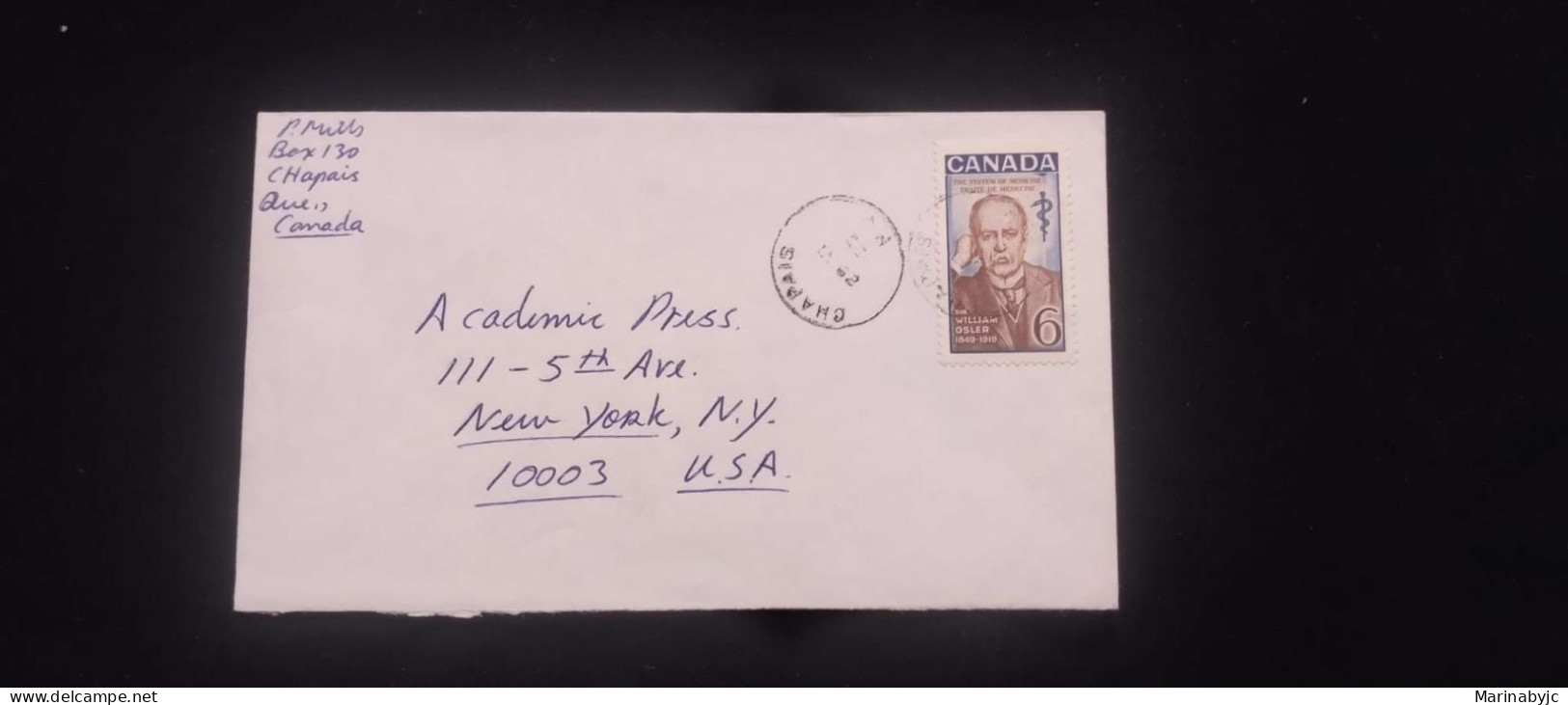 C) 1962. CANADA. AIRMAIL ENVELOPE SENT TO USA. XF - America (Other)