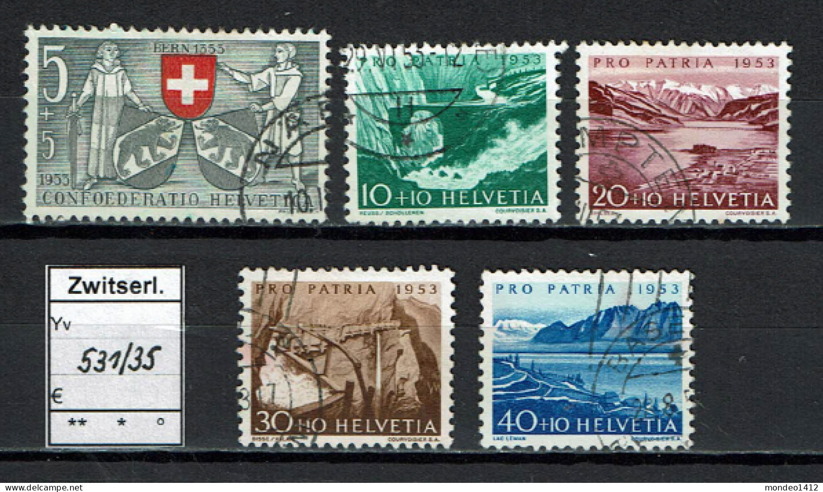 Suisse 1953 - YT 531/535 - Oblit. Used - Used Stamps