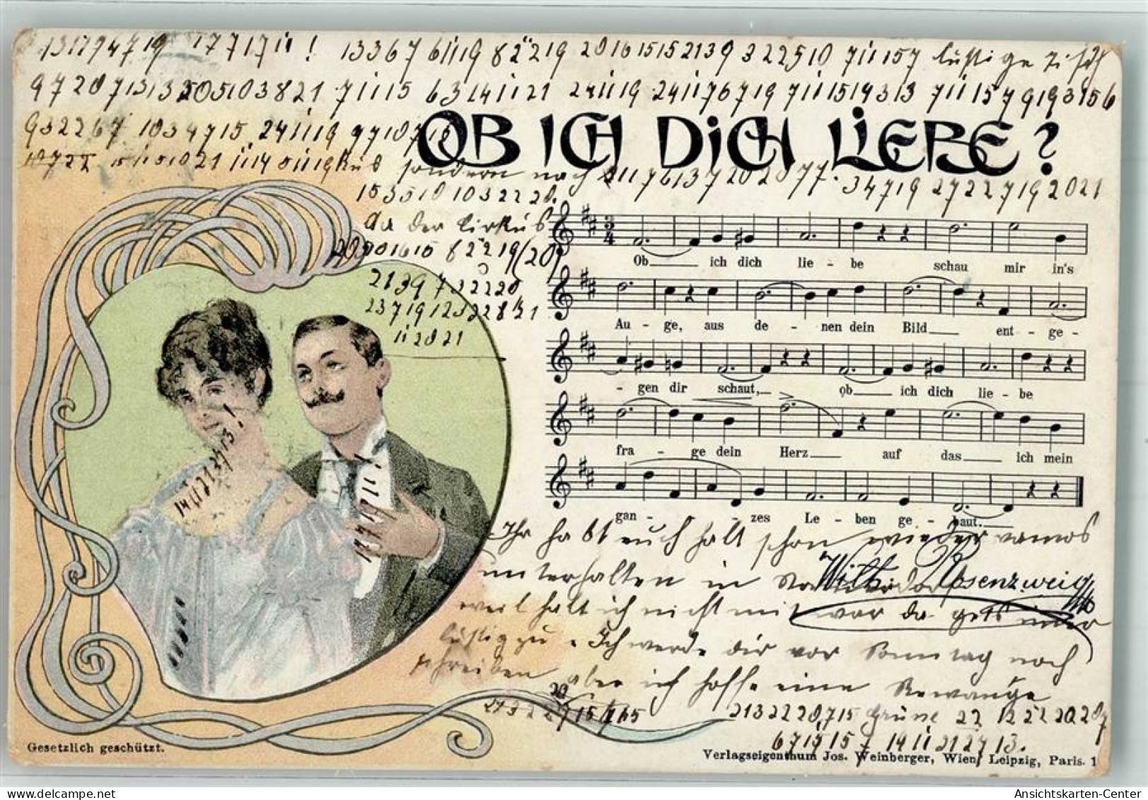 39806911 - Ob Ich Dich Liebe Jugendstil Verlag Jos. Weinberger  Wien - Other & Unclassified