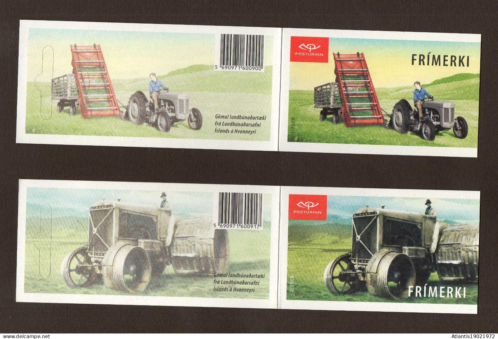 2 MARKENHEFTCHEN ISLAND HISTORISCHE LANDWIRTSCHAFT FAHRZEUGE 2006  POSTFRISCH - Carnets