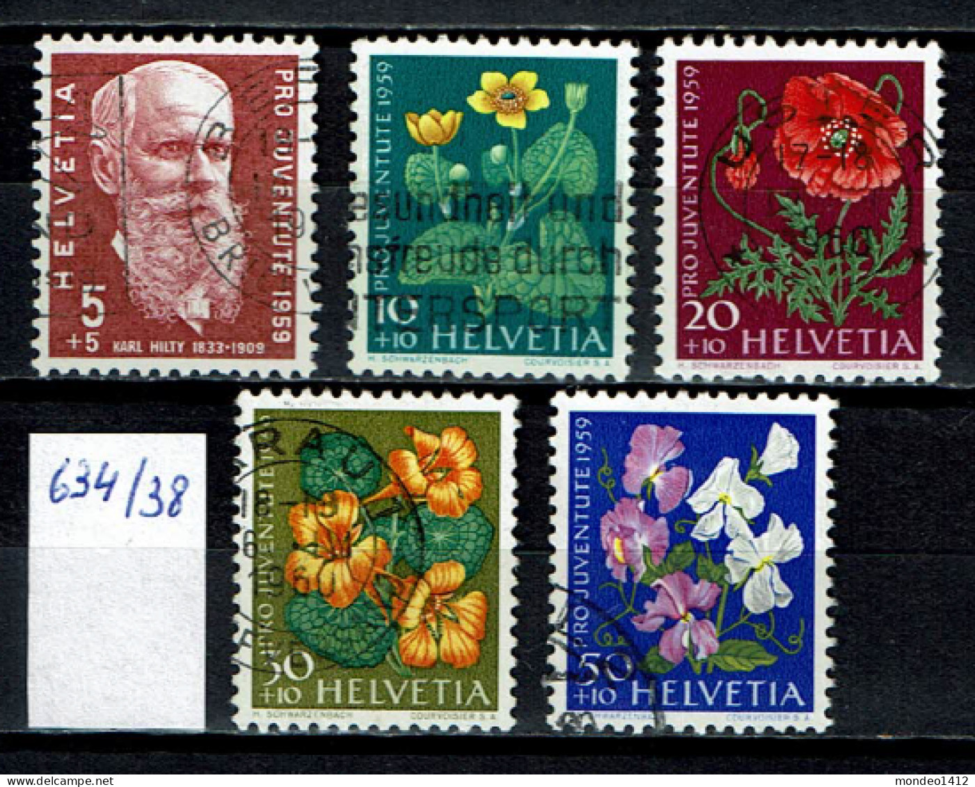 Suisse 1959 - YT 634/638 - Oblit. Used - Used Stamps