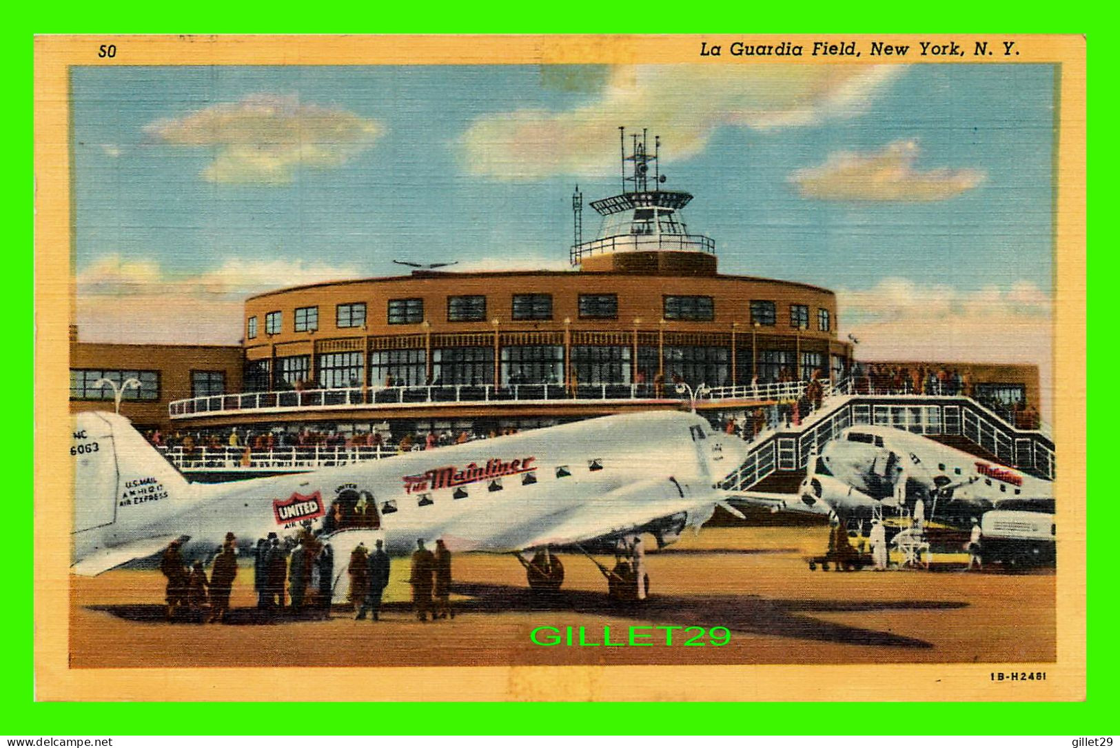 AVIONS AIRPLANE - LA GUARDIA FIELD, NYC - TRAVEL IN 1951 -  ALFRED MAINZER - C.T. ART-COLORTONE - - 1939-1945: 2. Weltkrieg