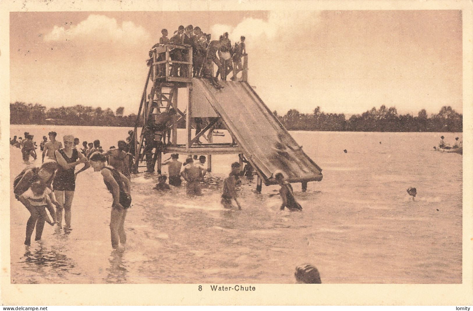 67 Strasbourg Plage Baggersee Water Chute Toboggan  CPA - Strasbourg