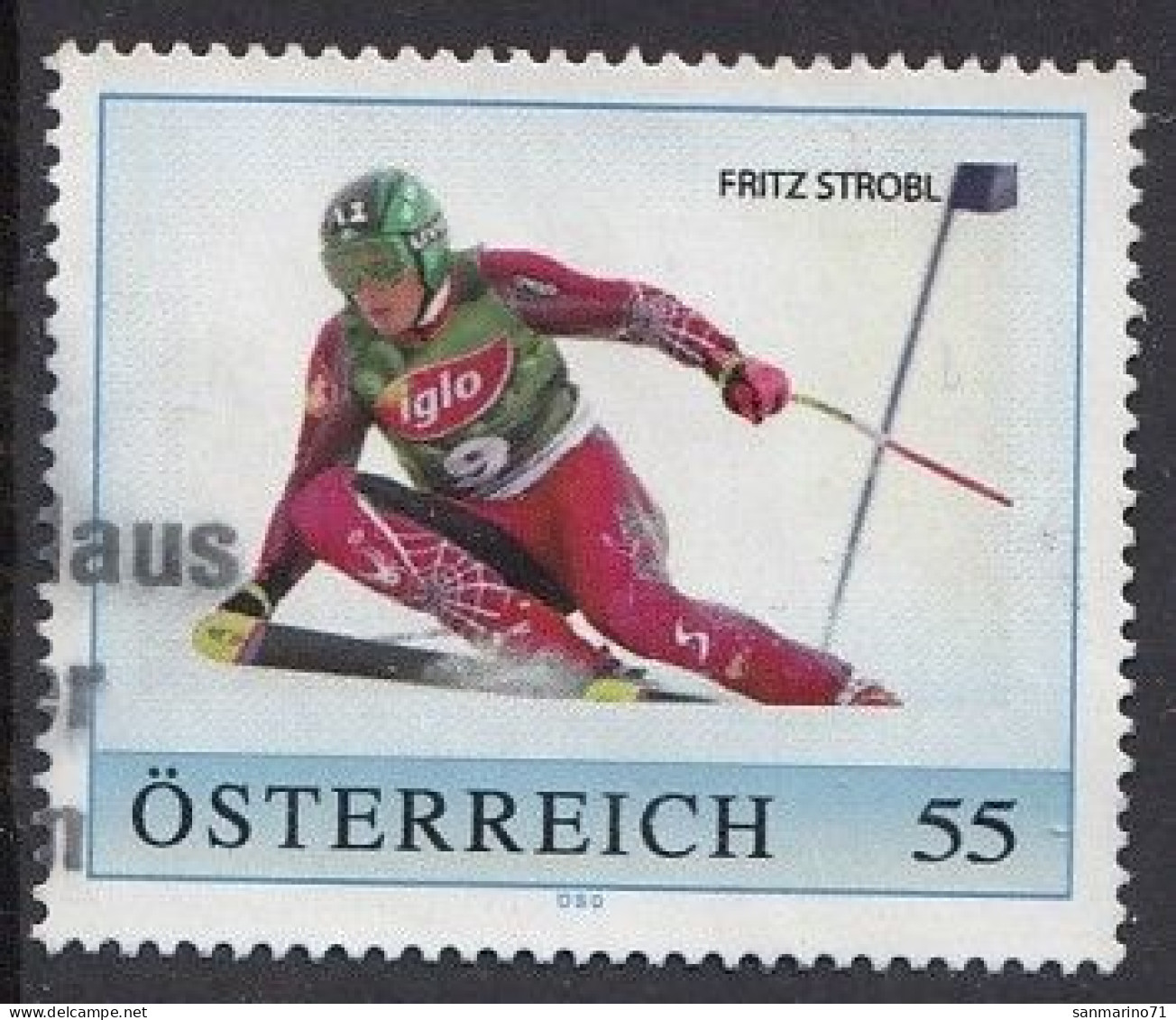 AUSTRIA 9,personal,used,hinged,Fritz Strobl - Timbres Personnalisés